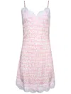Vetements Logo-print Lace-trim Minidress In Rosa