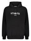 Vetements Logo-print Ribbed-cuff Hoodie In Black