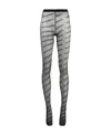 Vetements Semi-sheer Monogram-pattern Stockings In Gray