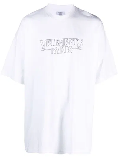 Vetements Logo印花短袖t恤 In White