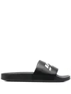 Vetements Logo Detail Rubber Slides In Schwarz