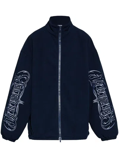 Vetements Navy Embroidered-logo Jacket