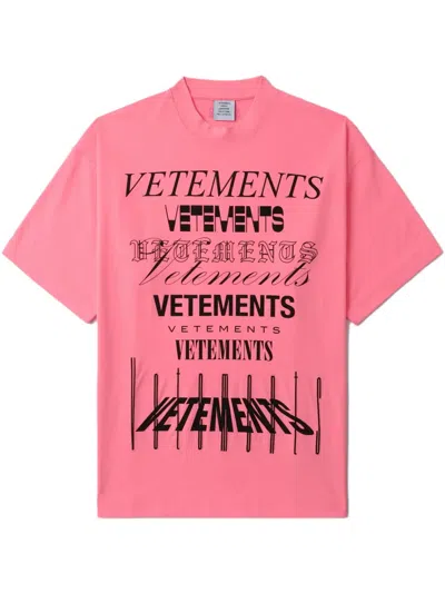 Vetements Logo-print T-shirt In 粉色