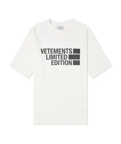 Vetements Logo Print T-shirt In White