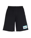 Vetements Logo-print Frayed Track Shorts In Black