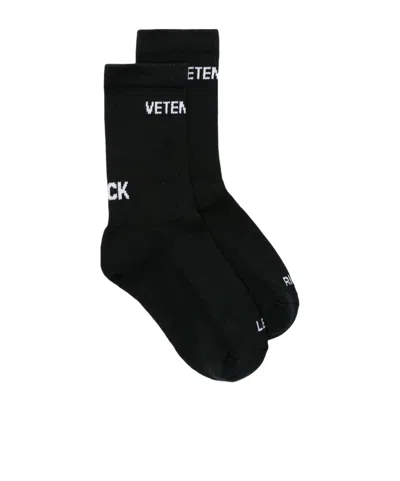 Vetements Logo Socks In Black