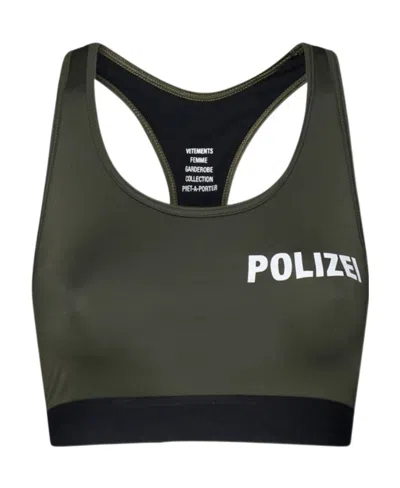 Vetements Logo Sports Bra In Black