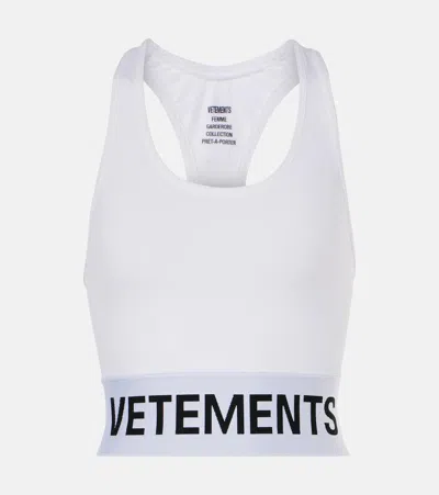 Vetements Logo Sports Bra In White