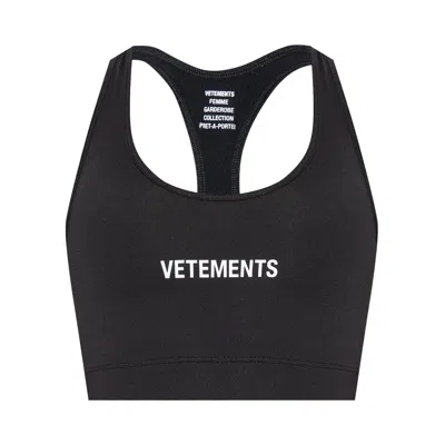 Pre-owned Vetements Logo Sports Top 'black' | Women's Size L