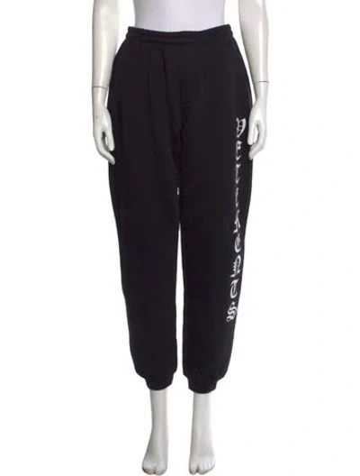 Pre-owned Vetements Logo Straight Leg Pants In Black