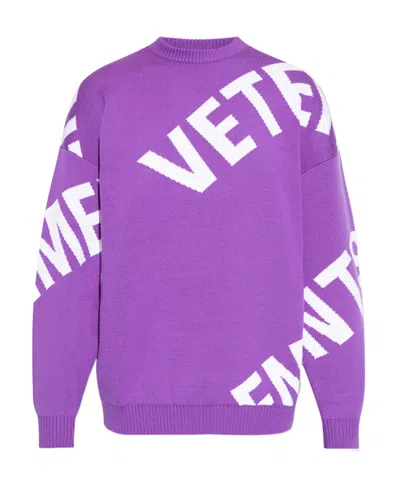 Vetements Logo Sweater In Purple