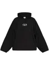 Vetements Black Oval Logo Cropped Boxy Hoodie In Black