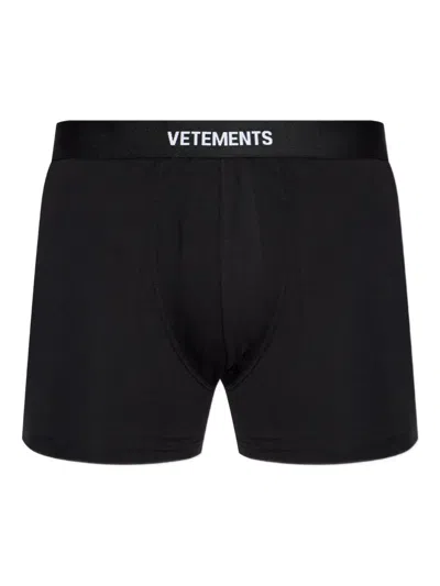 Vetements Logo-waistband Boxers In Black