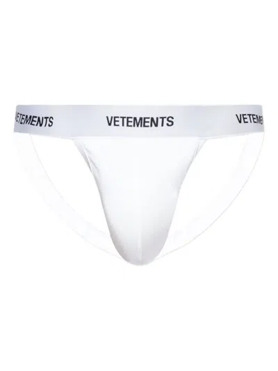Vetements Logo-waistband Jockstrap In White