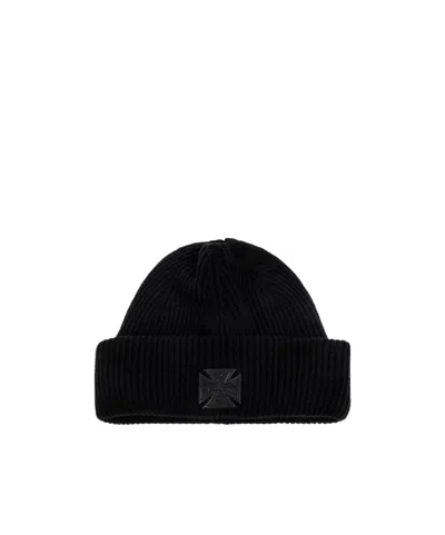 Vetements Logo Wool Blend Knit Cap In Black