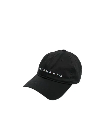 Vetements Logo-embellished Cotton Cap In Black
