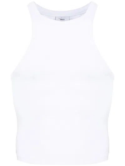 Vetements Logo-embroidered Cotton Tank Top In Yellow
