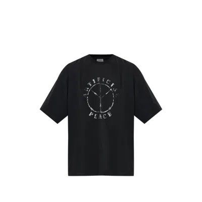 Vetements Logo-embroidered Cotton T-shirt In Purple