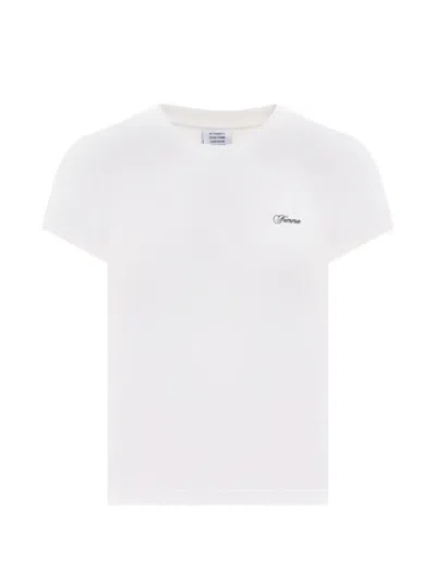 Vetements Logo-embroidered Crew-neck T-shirt In White