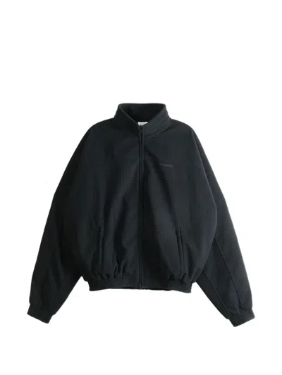 Vetements Logo-embroidered Fleece Sweatshirt In Black