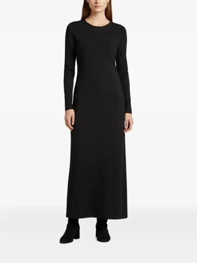 Pre-owned Vetements Logo-embroidered Maxi Dress In Black