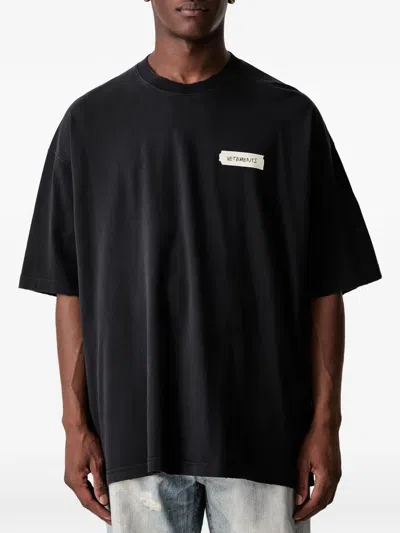 Vetements Black Scribbled Logo Oversized T-shirt