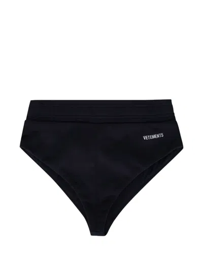 Vetements Logo-print Jersey Shorts In Black