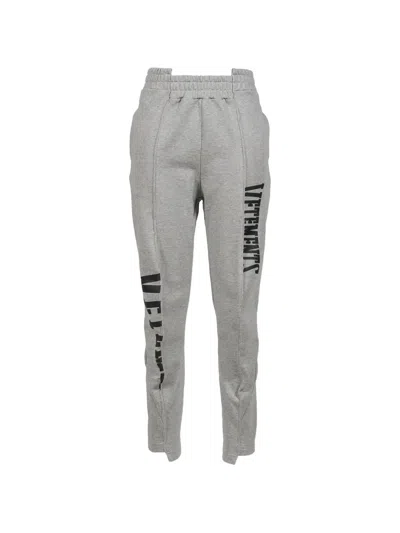 Vetements Logo-print Track Pants In Gray