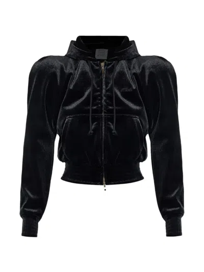 Vetements Long-sleeve Hooded Sweatshirt In Black