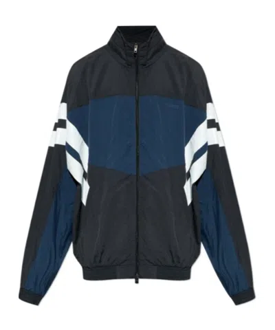 Vetements Striped-sleeves Colour-block Jacket In Blue