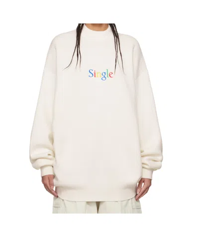 Vetements Long Sleeve Sweater In White