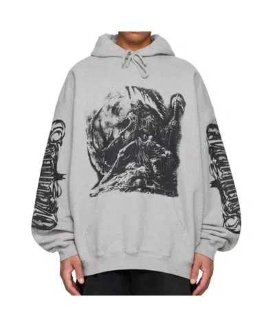 Vetements Long-sleeved Hooded Sweatshirt In Gray