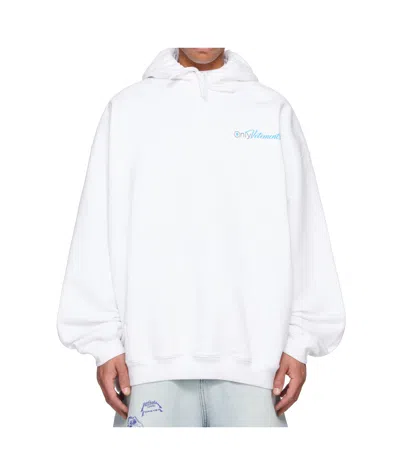 Vetements Long-sleeved Hooded Sweatshirt In White