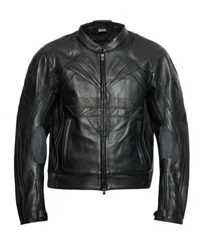 Vetements Zipped Leather Jacket In Black