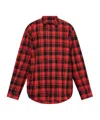 Vetements Red Padded Flannel Overshirt In Red