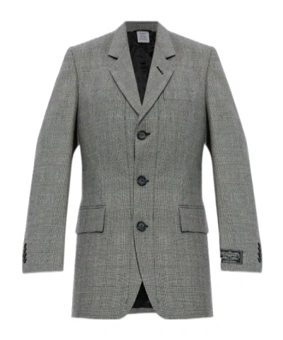 Vetements Long-sleeved Suit Jacket In Gray