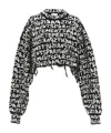 Vetements Paris Monogram Cropped Sweater In Black