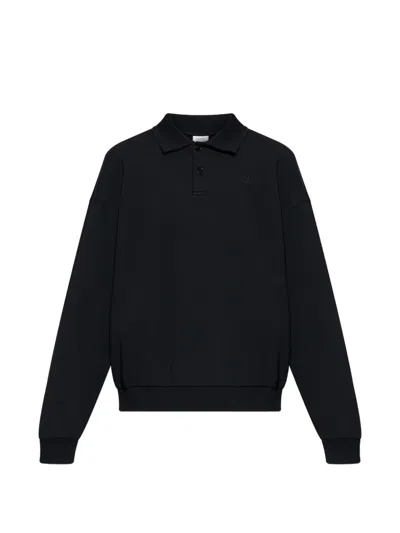 Vetements Long-sleeve Buttoned Polo Shirt In Black