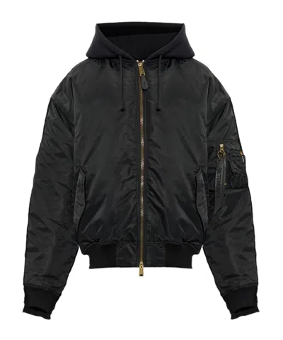 Vetements X Alpha Industries Hooded Bomber Jacket In Black