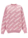Vetements Lurex Monogram Sweater In Pink