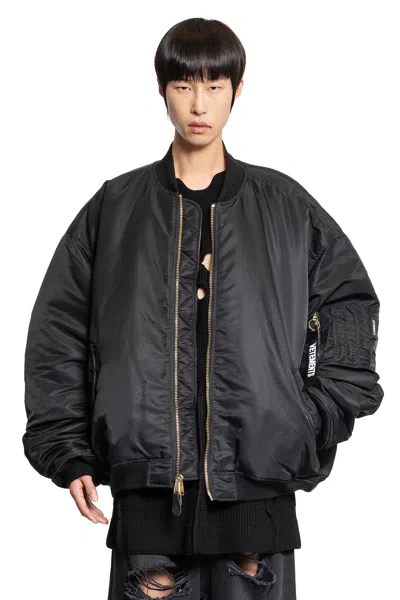 Vetements Man Black Jackets In Multi