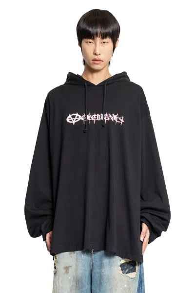 Vetements Man Black Sweatshirts