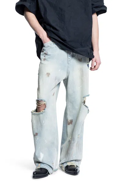 Vetements Man Blue Jeans