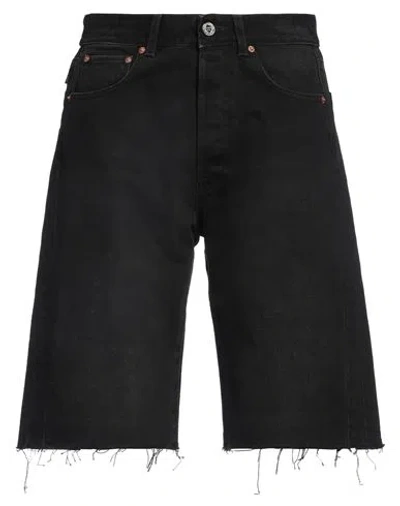 Vetements Man Denim Shorts Black Size L Cotton