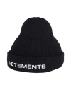 Vetements Man Hat Black Size S Merino Wool In Black