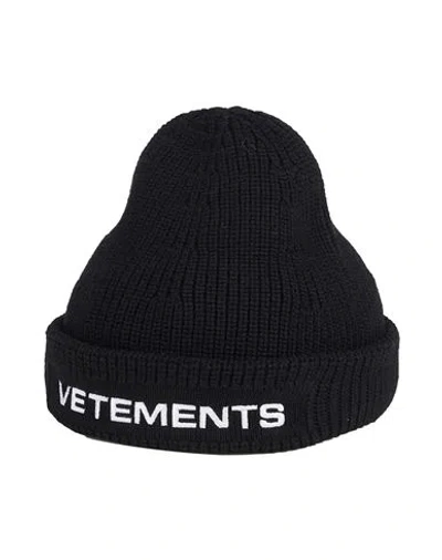 Vetements Man Hat Black Size S Merino Wool