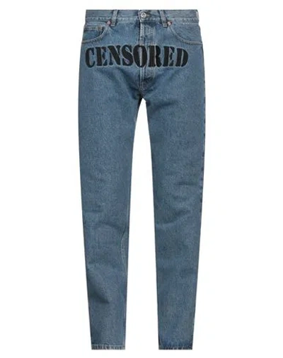 Vetements Man Denim Pants Blue Size L Cotton