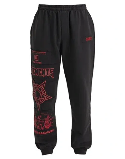 Vetements Man Pants Black Size L Cotton, Polyethylene