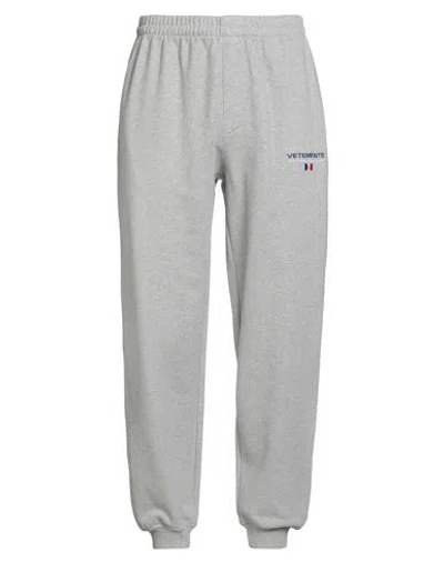 Vetements Man Pants Light Grey Size L Cotton, Elastane In Gray