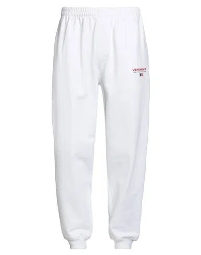 Vetements Man Pants White Size Xl Cotton, Elastane